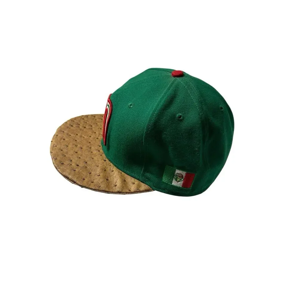 New Era Mexico World Baseball Classic 59Fifty Faux Ostrich Brim HAT 7 3/8 Fitted
